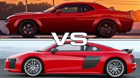 audi r8 vs hellcat|Dodge Charger SRT Hellcat vs Audi R8 V10 Plus .